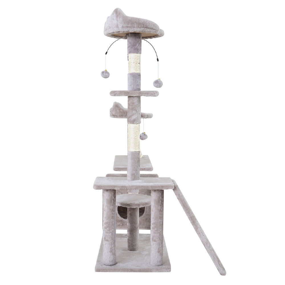 Cat Tree Scratching Post Scratcher Tower Condo House Grey 135cm - image4