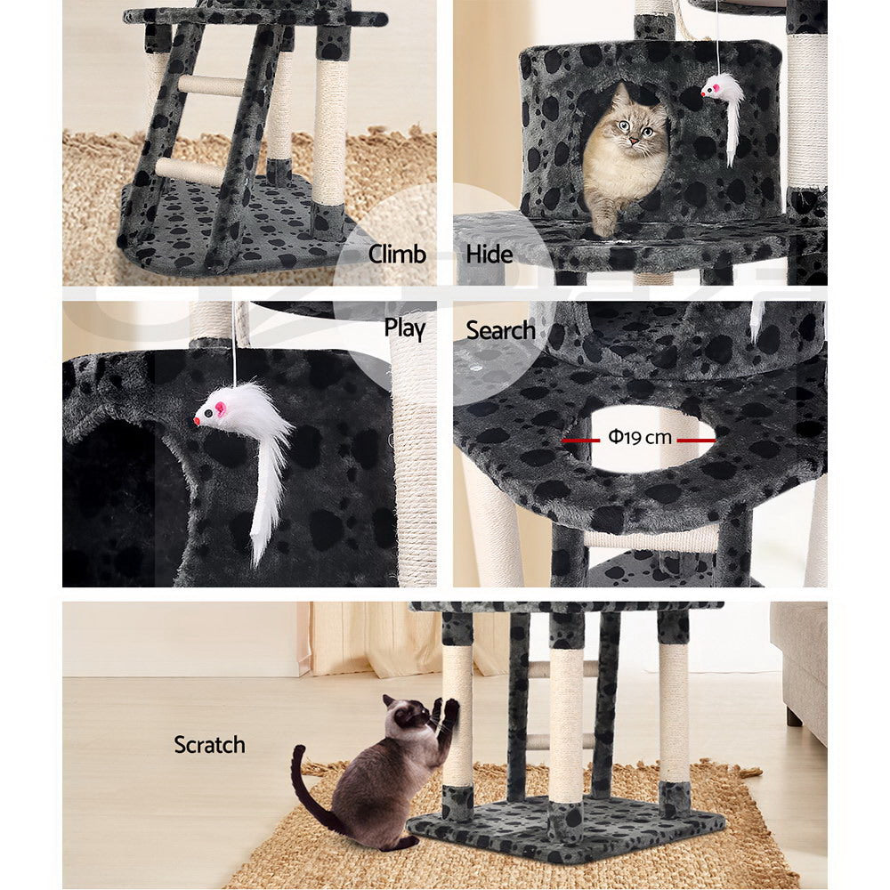 Cat Tree 120cm Trees Scratching Post Scratcher Tower Condo House Furniture Wood 120cm - image5