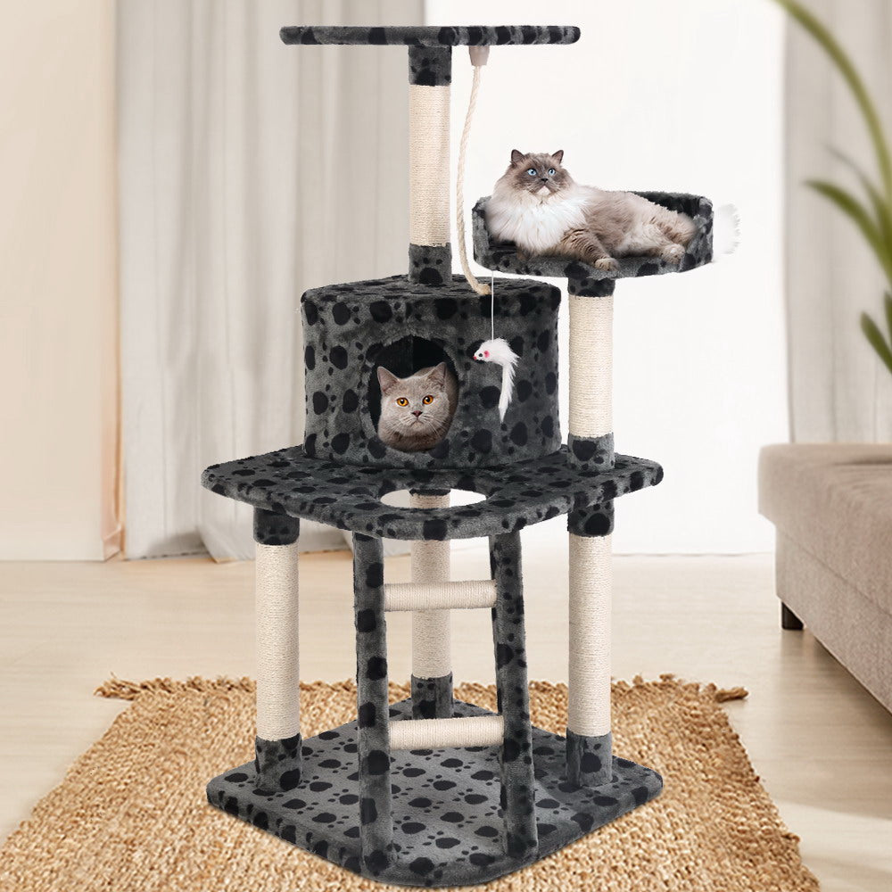 Cat Tree 120cm Trees Scratching Post Scratcher Tower Condo House Furniture Wood 120cm - image7