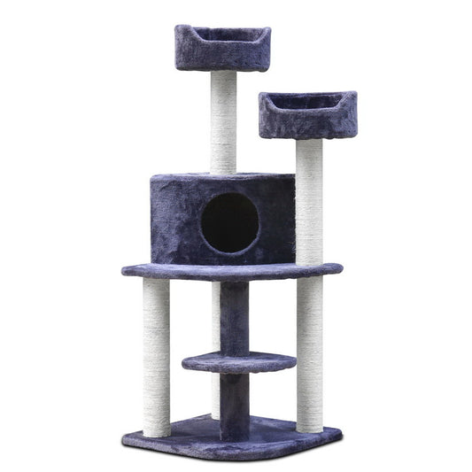 Cat Tree 126cm Trees Scratching Post Scratcher Tower Condo House Furniture Wood - image1