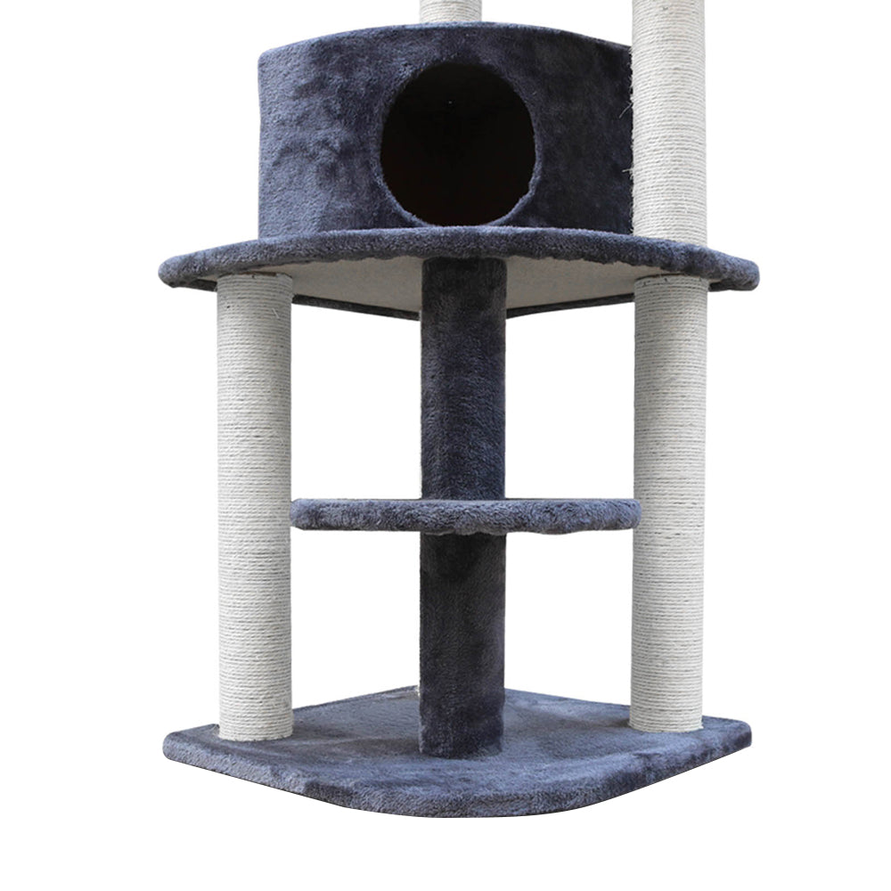 Cat Tree 126cm Trees Scratching Post Scratcher Tower Condo House Furniture Wood - image8
