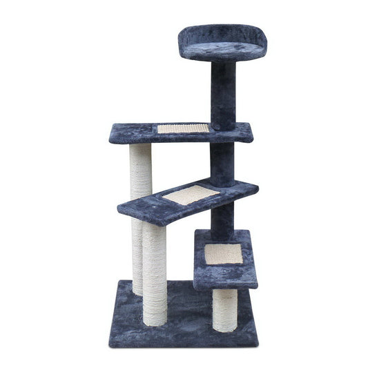 Cat Tree 100cm Trees Scratching Post Scratcher Tower Condo House Furniture Wood Steps - image1