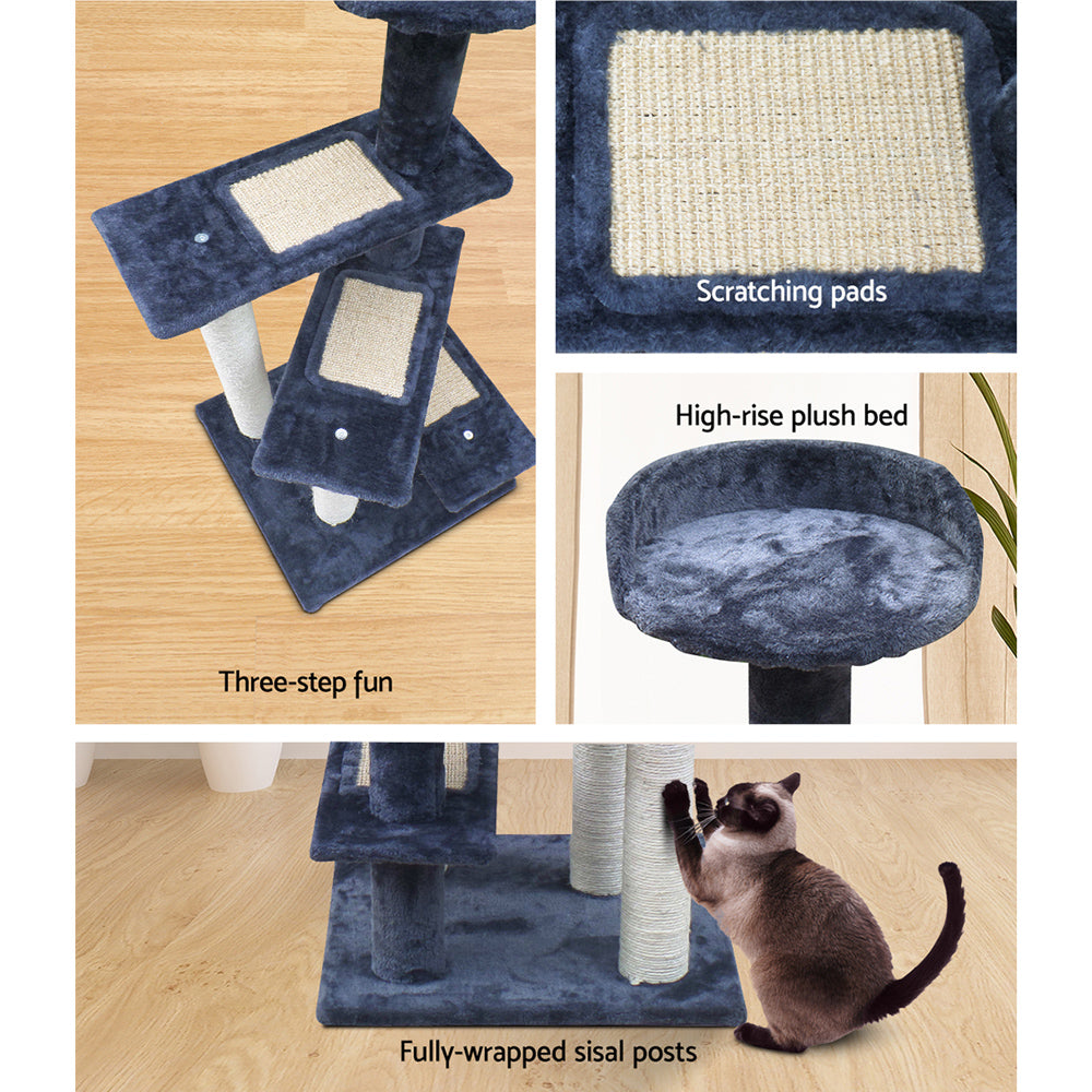 Cat Tree 100cm Trees Scratching Post Scratcher Tower Condo House Furniture Wood Steps - image10