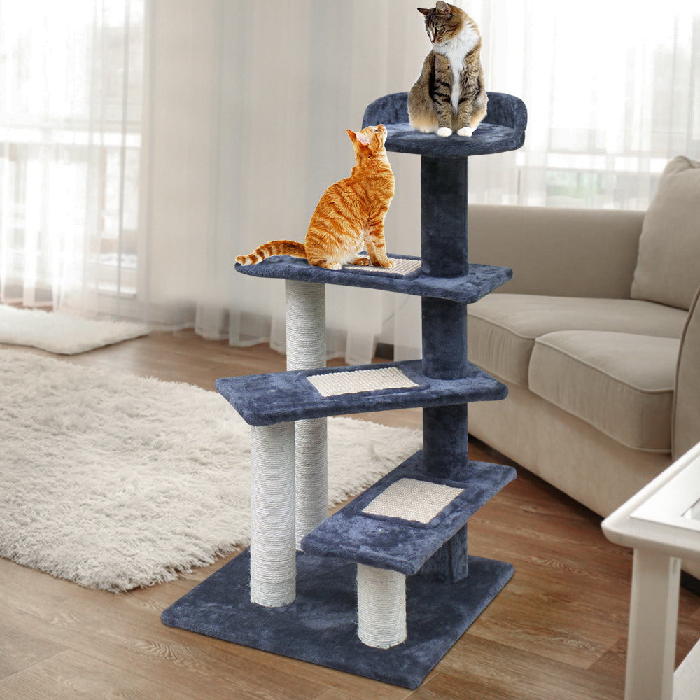 Cat Tree 100cm Trees Scratching Post Scratcher Tower Condo House Furniture Wood Steps - image7