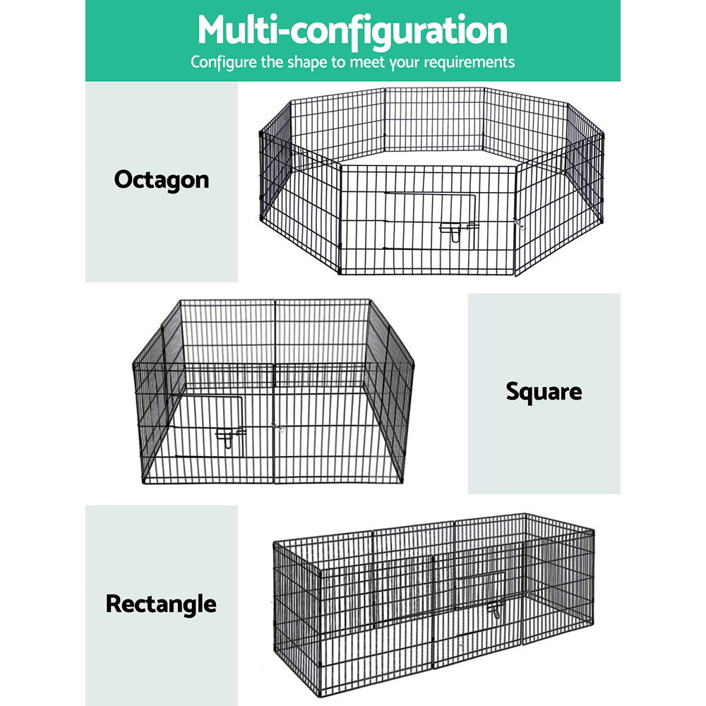 24" 8 Panel Pet Dog Playpen Puppy Exercise Cage Enclosure Play Pen Fence - image4