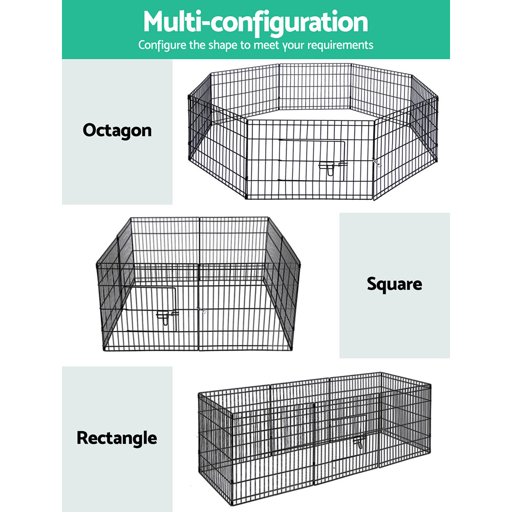 2X24" 8 Panel Pet Dog Playpen Puppy Exercise Cage Enclosure Fence Play Pen - image4