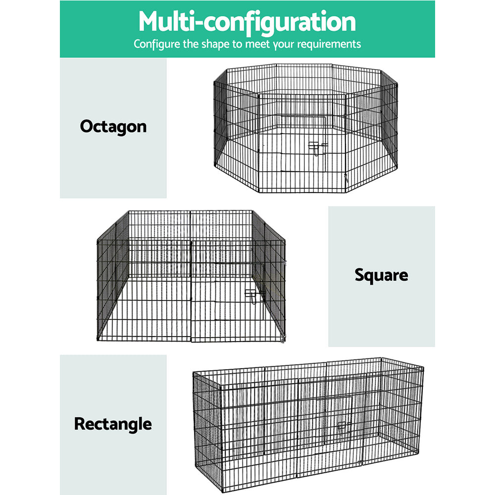 30" 8 Panel Pet Dog Playpen Puppy Exercise Cage Enclosure Play Pen Fence - image4