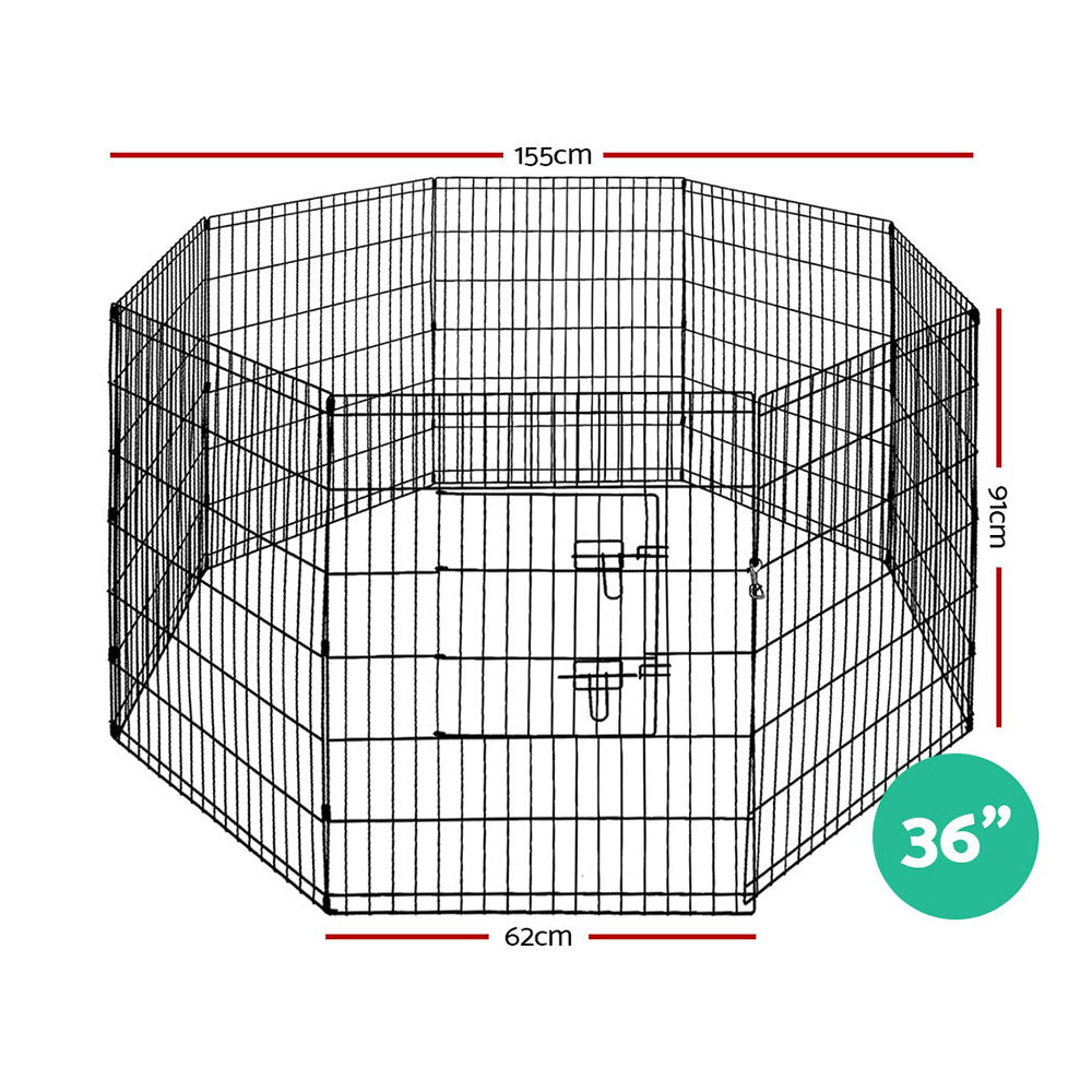 36" 8 Panel Pet Dog Playpen Puppy Exercise Cage Enclosure Play Pen Fence - image2