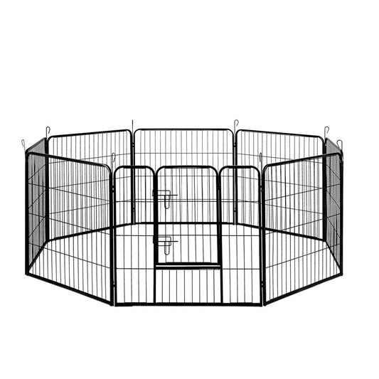 8 Panel Pet Dog Playpen Puppy Exercise Cage Enclosure Fence Play Pen 80x80cm - image1