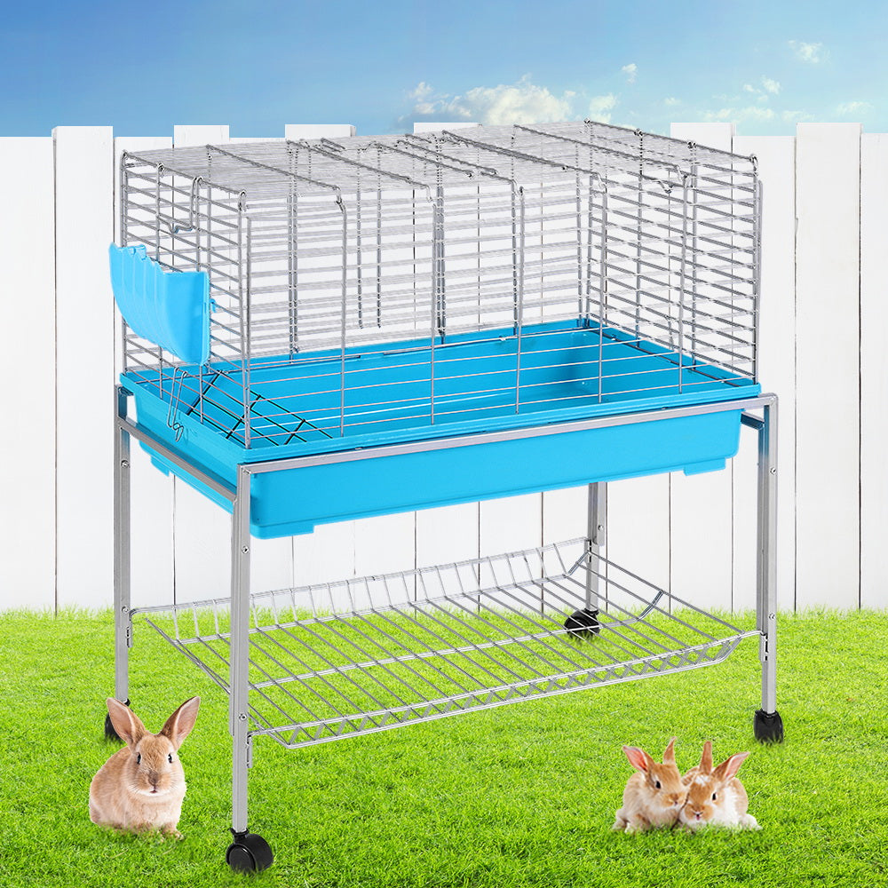 Rabbit Cage Hutch Cages Indoor Hamster Enclosure Carrier Bunny Blue - image7
