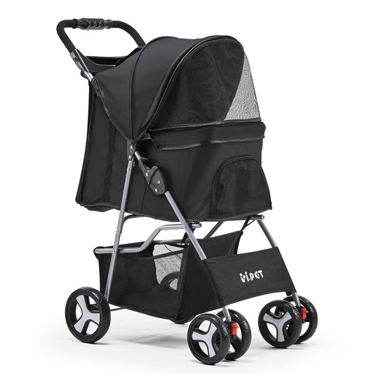 4 Wheel Pet Stroller - Black - image1