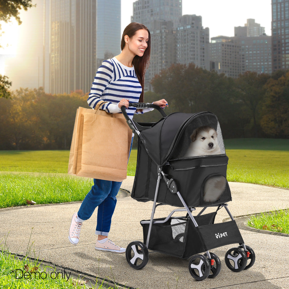 4 Wheel Pet Stroller - Black - image8