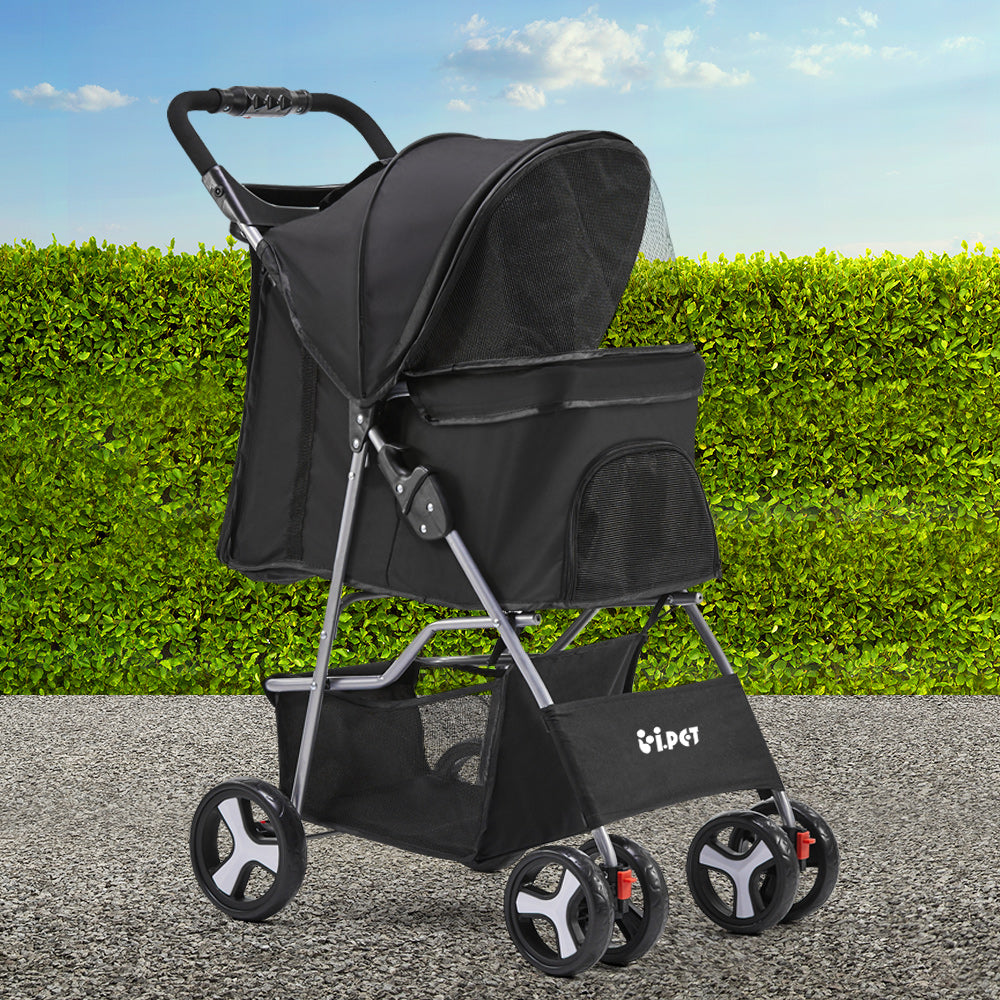 4 Wheel Pet Stroller - Black - image9