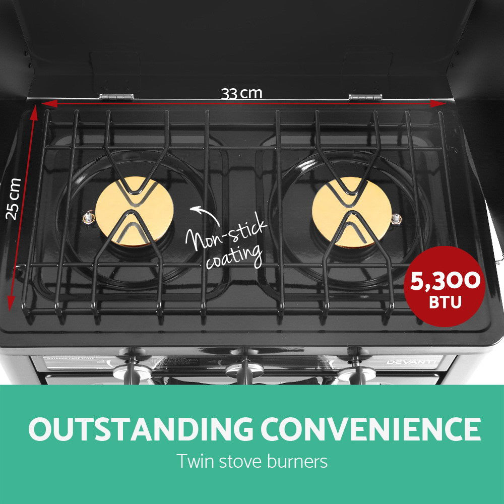 3 Burner Portable Oven - Silver & Black - image3