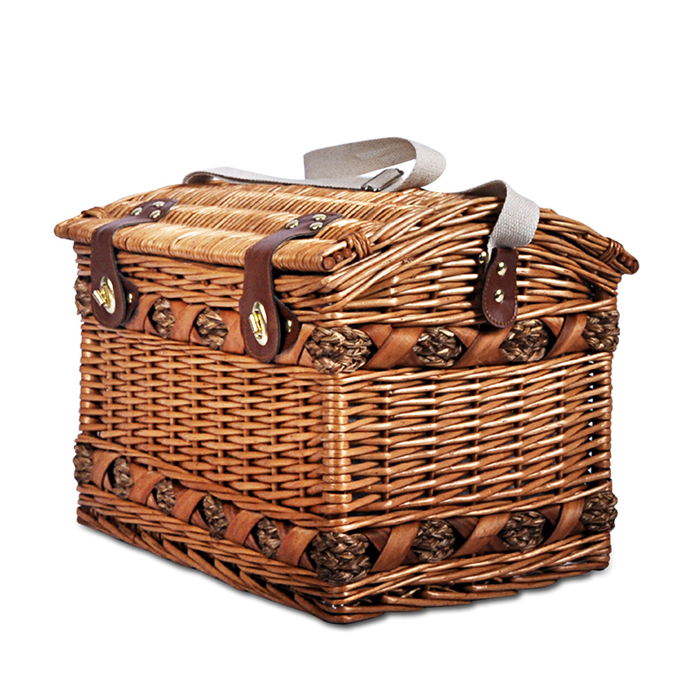 4 Person Picnic Basket Baskets Deluxe Outdoor Corporate Blanket Park - image3