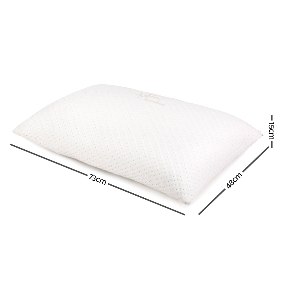 Bedding Set of 2 Single Bamboo Memory Foam Pillow - image2