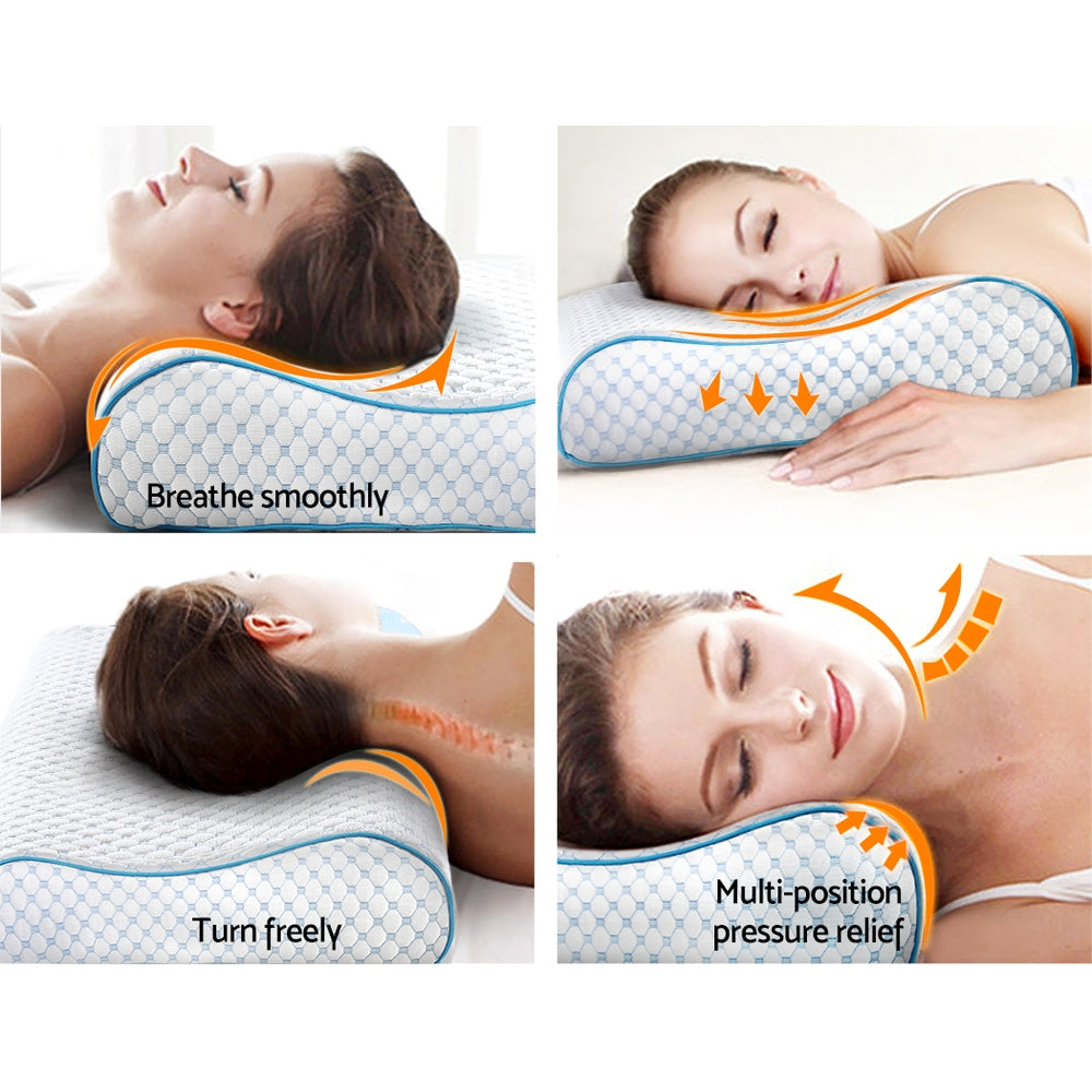 Memory Foam Pillow Ice Silk Cover Contour Pillows Cool Cervical Support - image6