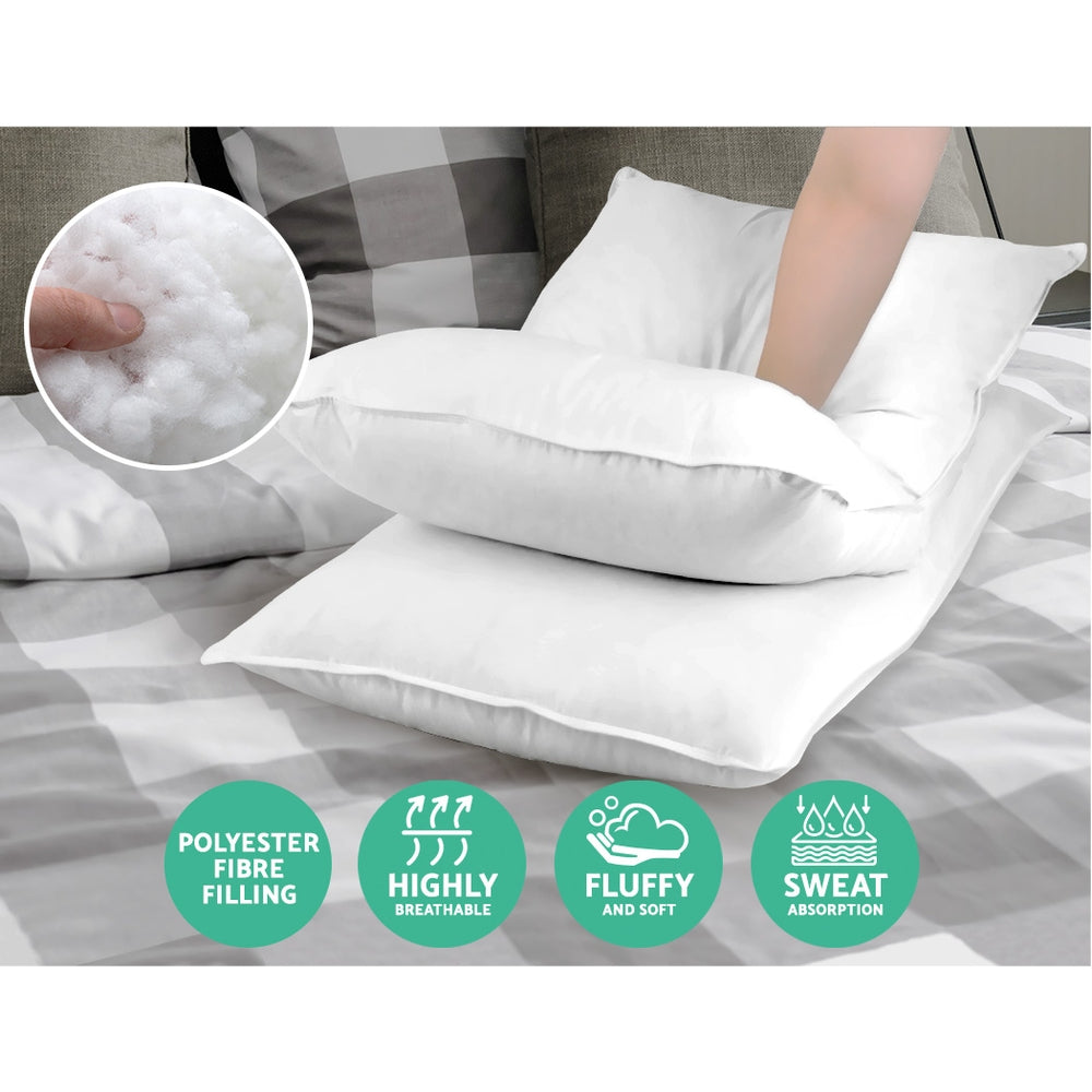 Bedding Set of 4 Medium & Firm Cotton Pillows - image3