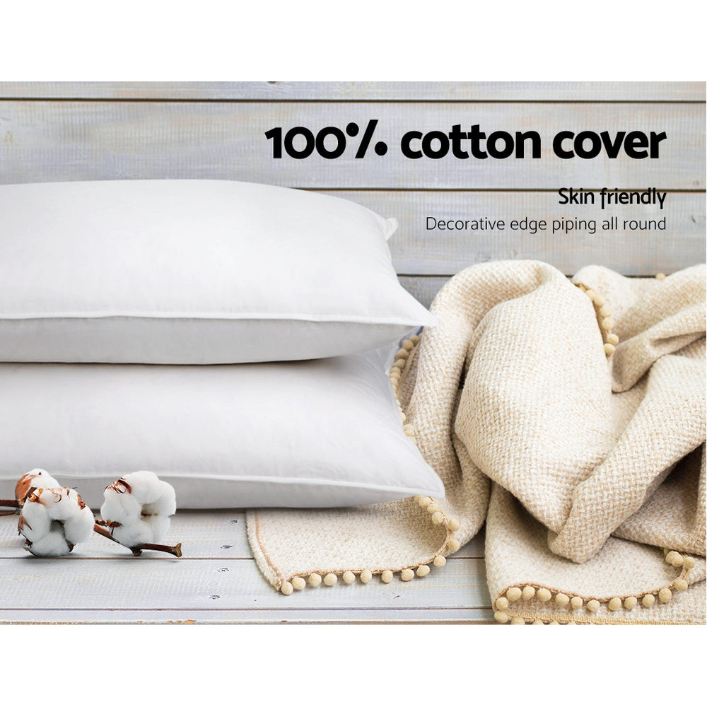 Bedding Set of 4 Medium & Firm Cotton Pillows - image6