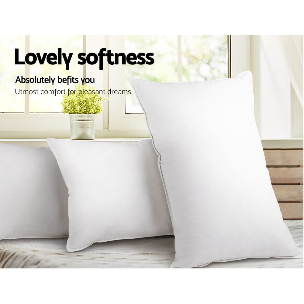 Bedding King Size 4 Pack Bed Pillow Medium*2 Firm*2 Microfibre Fiiling - image5