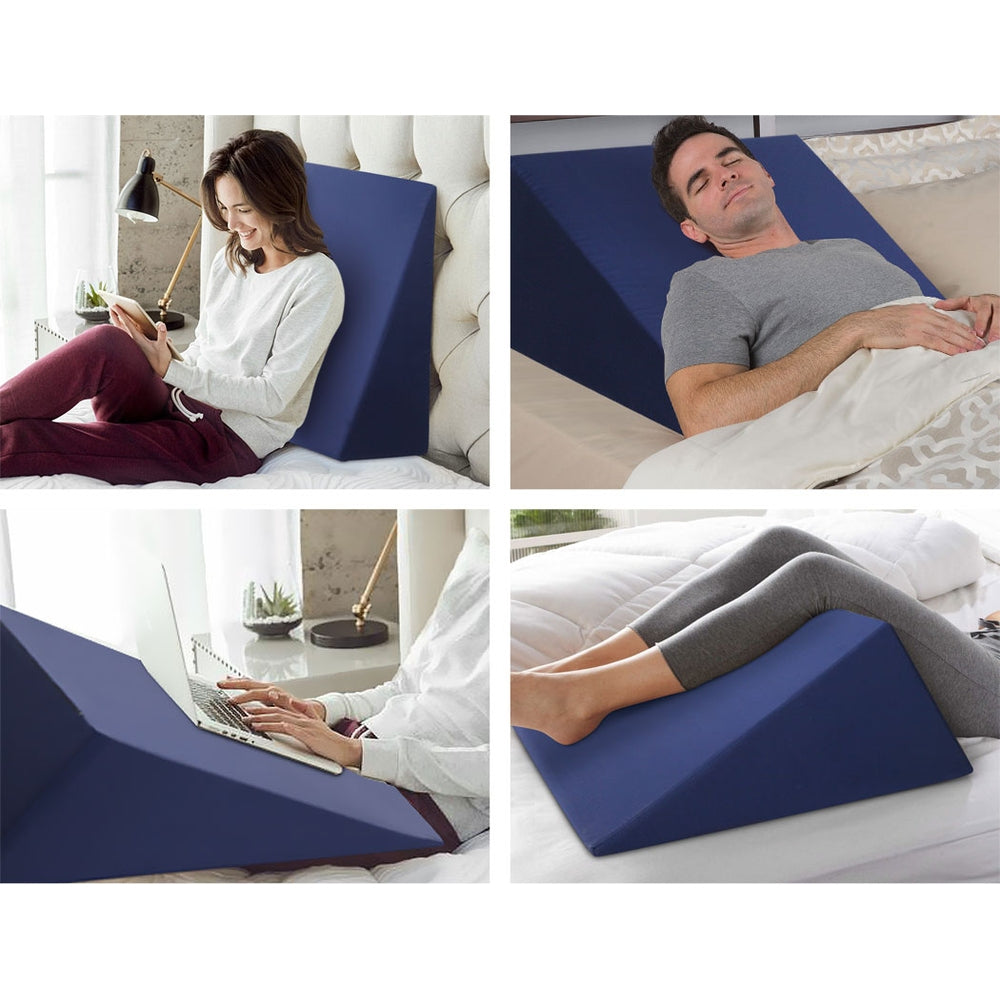 Bedding Foam Wedge Back Support Pillow - Blue - image3