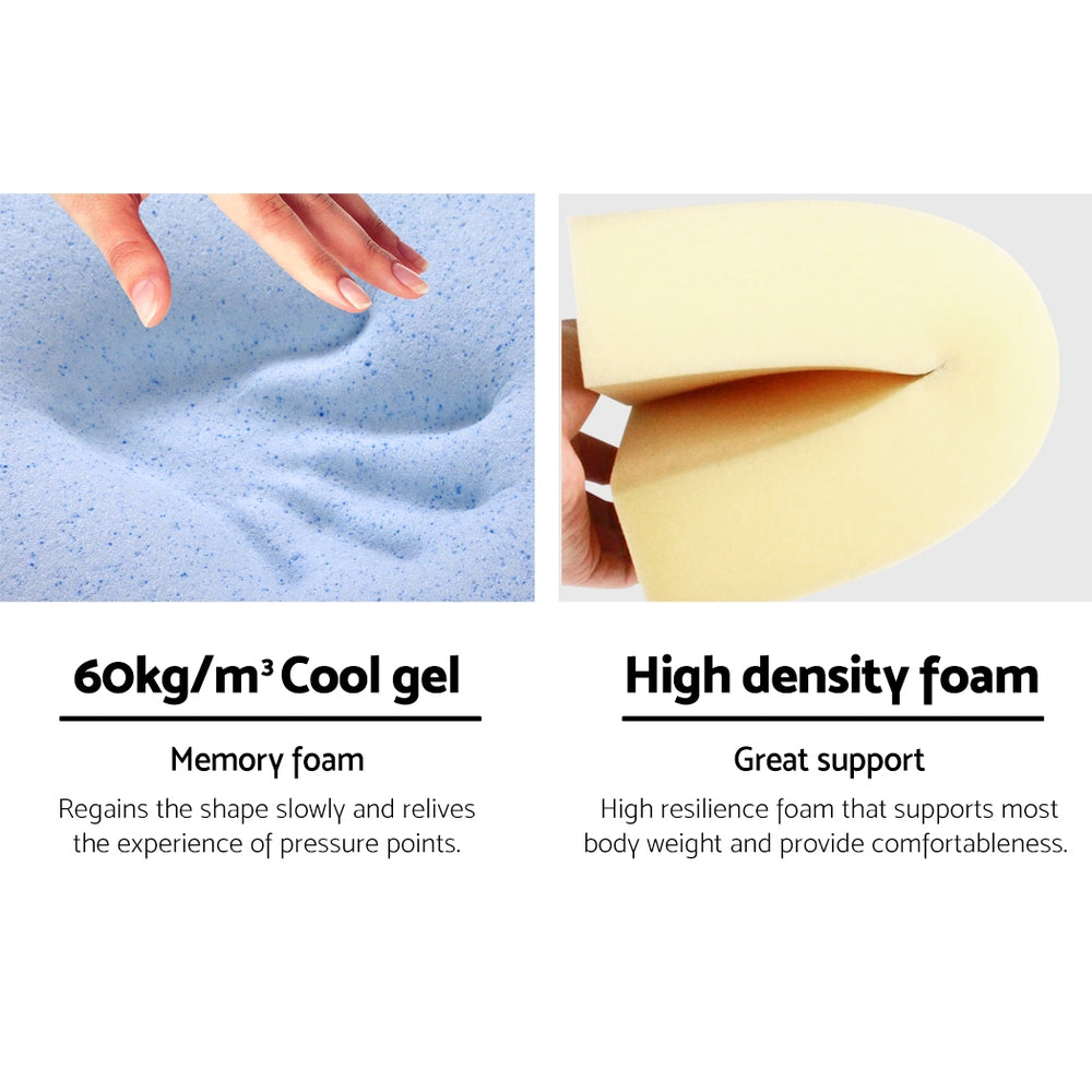 Bedding 2X Memory Foam Wedge Pillow Neck Back Support with Cover Waterproof Blue - image5