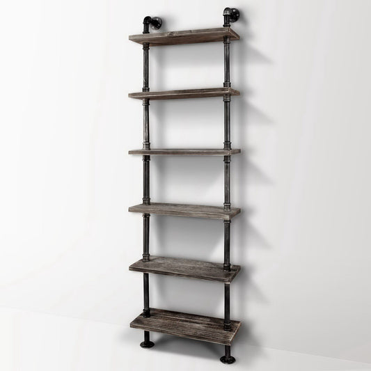 Rustic Wall Shelves Display Bookshelf Industrial DIY Pipe Shelf Brackets - image1