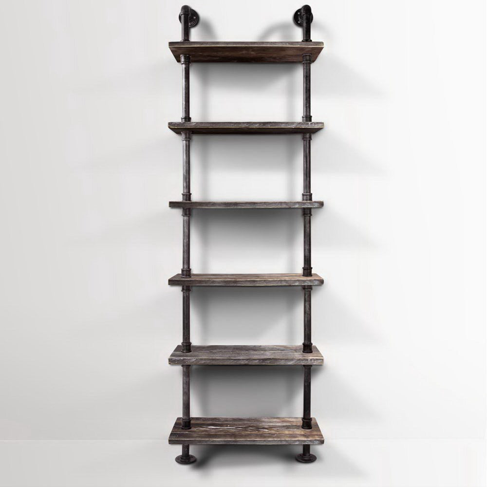 Rustic Wall Shelves Display Bookshelf Industrial DIY Pipe Shelf Brackets - image3