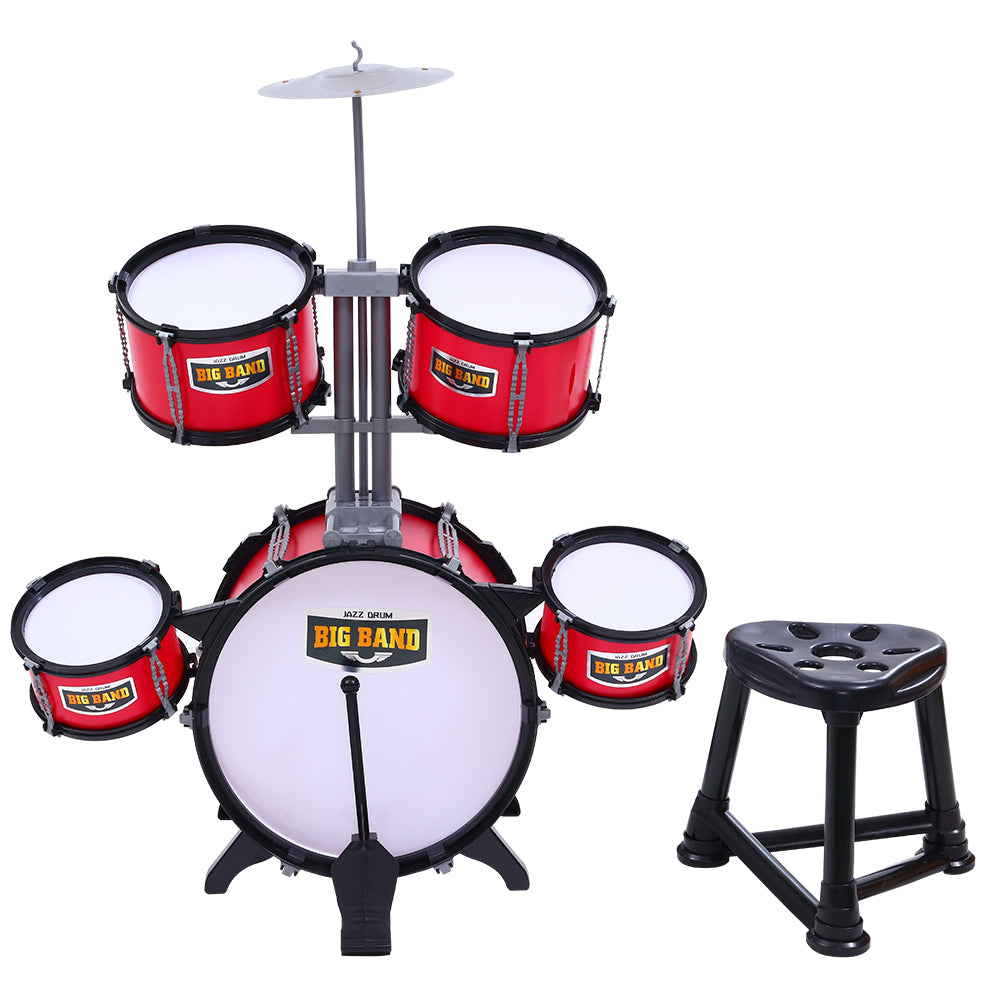 Kids 7 Drum Set Junior Drums Kit Musical Play Toys Childrens Mini Big Band - image3