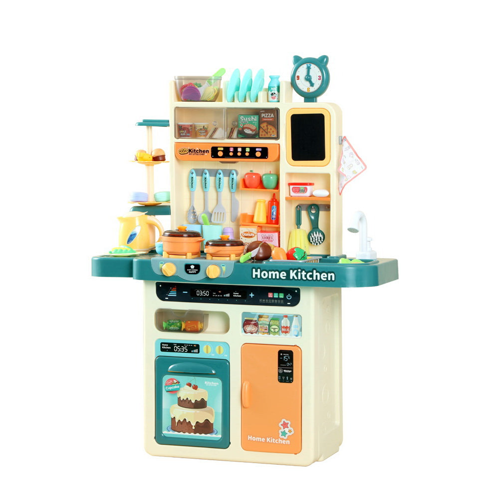 Kids Kitchen Pretend Play Set Toys Sink Food Fruit Vegetable Rangehood 73pcs Accessories - image1