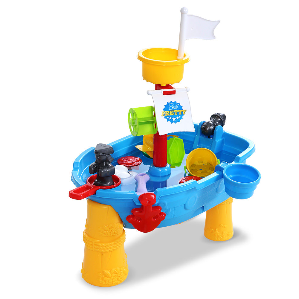 Kids Beach Sand and Water Toys Outdoor Table Pirate Ship Childrens Sandpit - image1