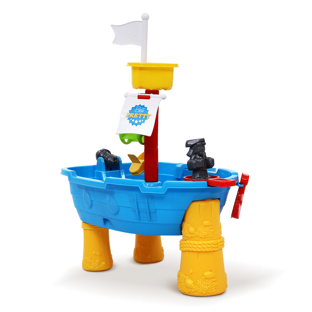 Kids Beach Sand and Water Toys Outdoor Table Pirate Ship Childrens Sandpit - image3