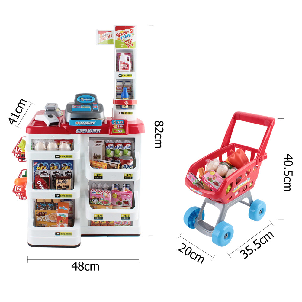 24 Piece Kids Super Market Toy Set - Red & White - image2