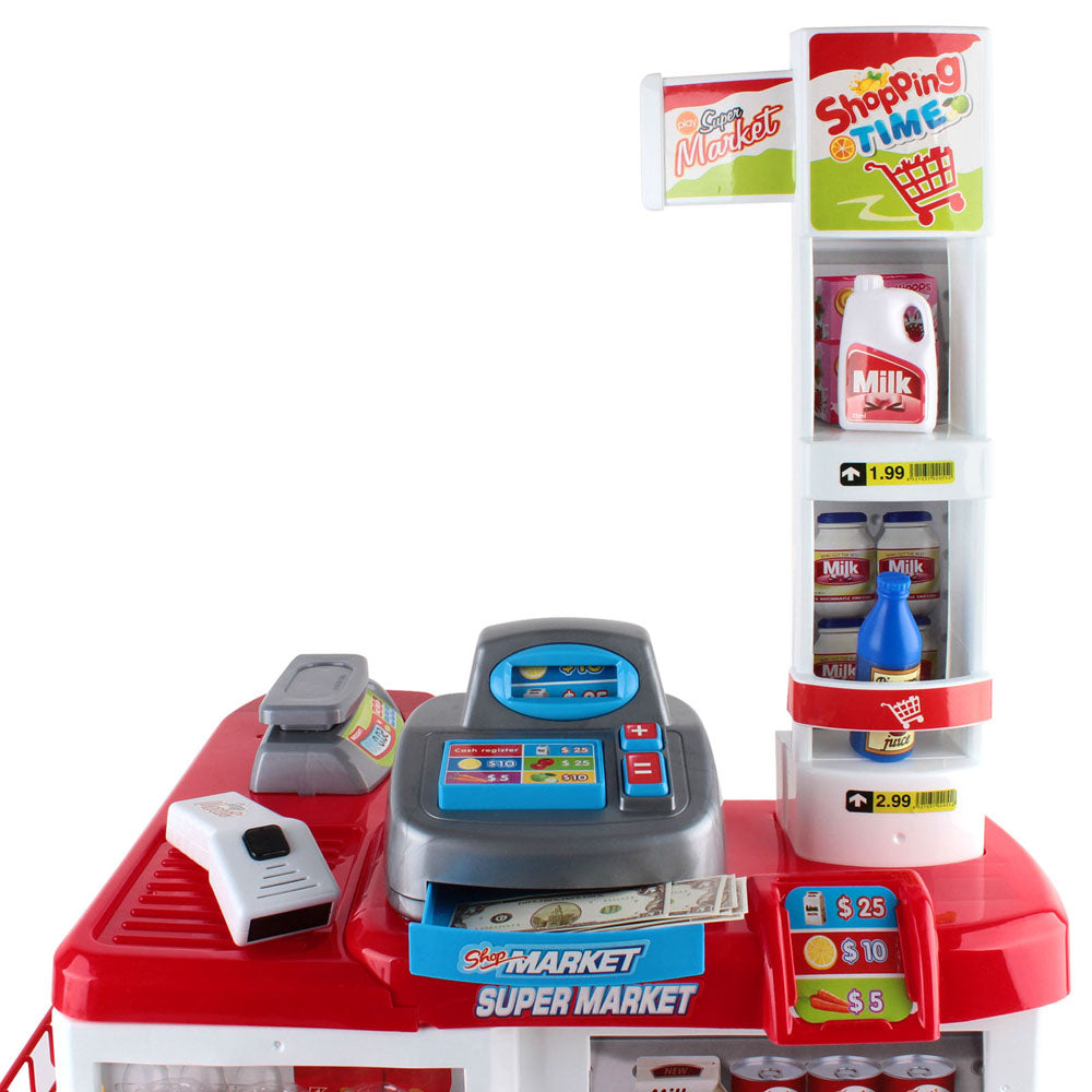 24 Piece Kids Super Market Toy Set - Red & White - image3