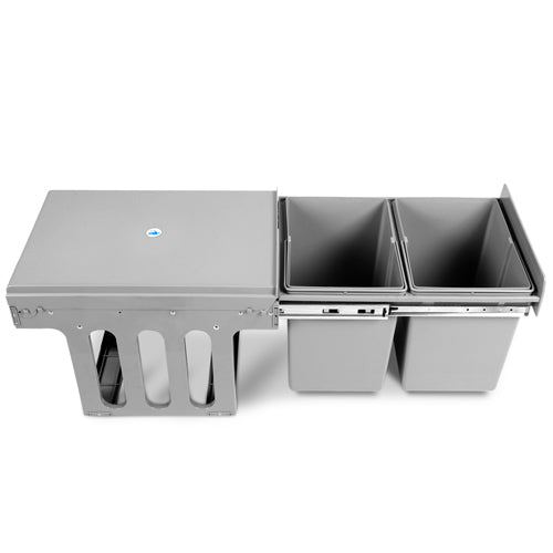 2x15L Pull Out Bin - Grey - image3