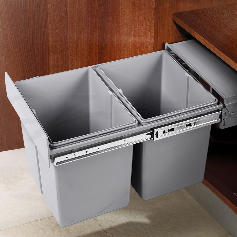 2x15L Pull Out Bin - Grey - image7