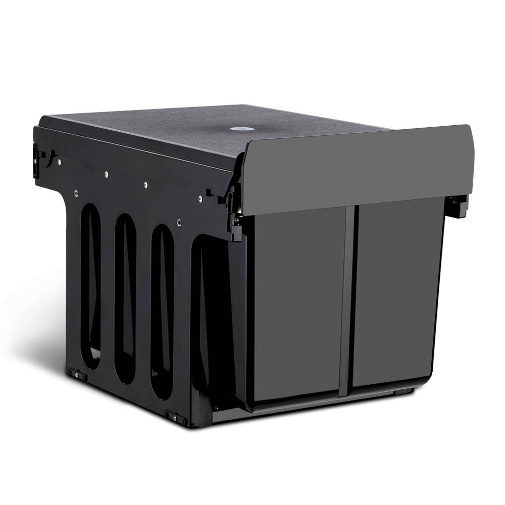 2x15L Pull Out Bin - Black - image3