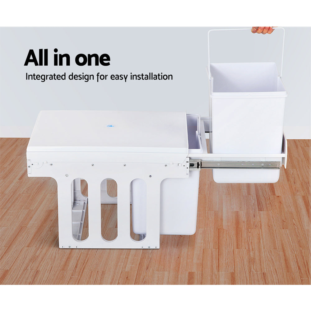 2x15L Pull Out Bin - White - image6