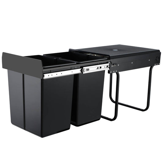 2x20L Pull Out Bin - Black - image1