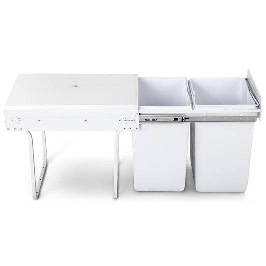 2x20L Pull Out Bin - White - image1