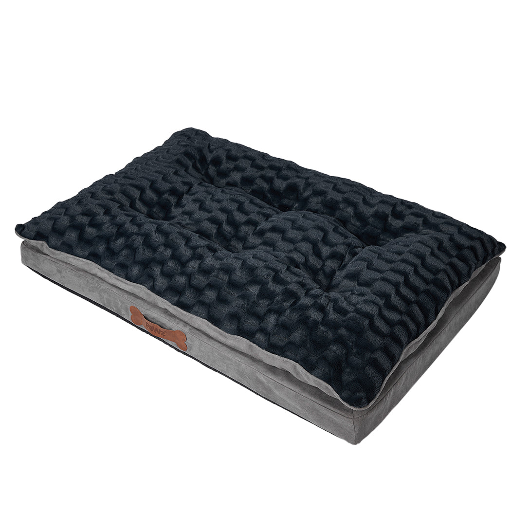 Dog Calming Bed Warm Soft Plush Comfy Sleeping Memory Foam Mattress Dark Grey L - image2