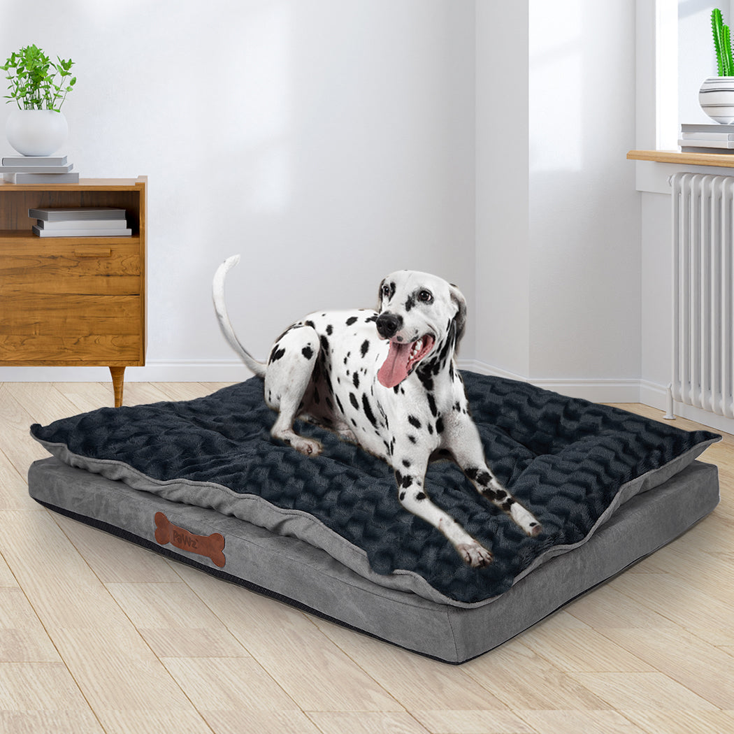 Dog Calming Bed Warm Soft Plush Comfy Sleeping Memory Foam Mattress Dark Grey L - image8