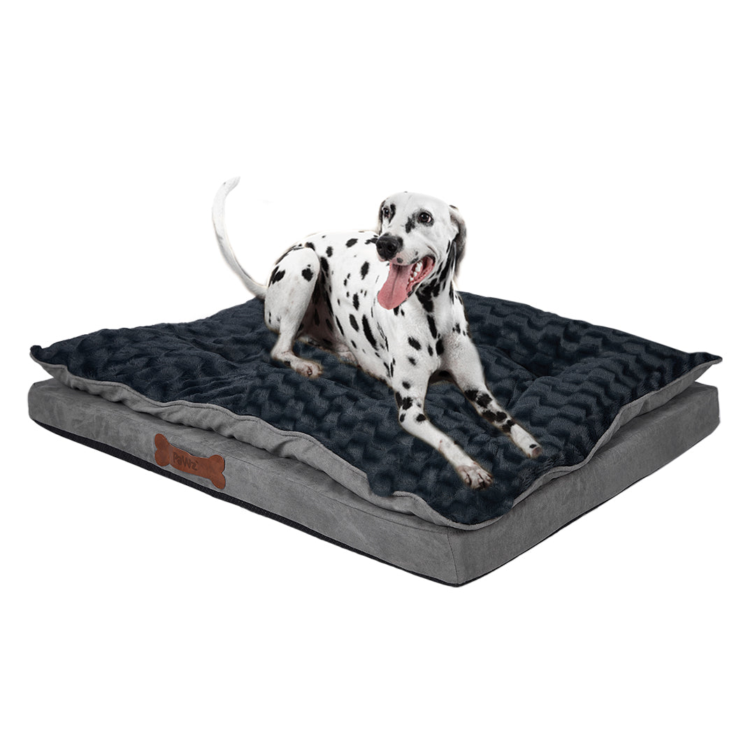 Dog Calming Bed Warm Soft Plush Comfy Sleeping Memory Foam Mattress Dark Grey L - image1