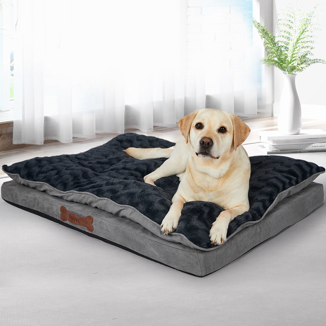 Dog Calming Bed Warm Soft Plush Comfy Sleeping Memory Foam Mattress Dark Grey XL - image7
