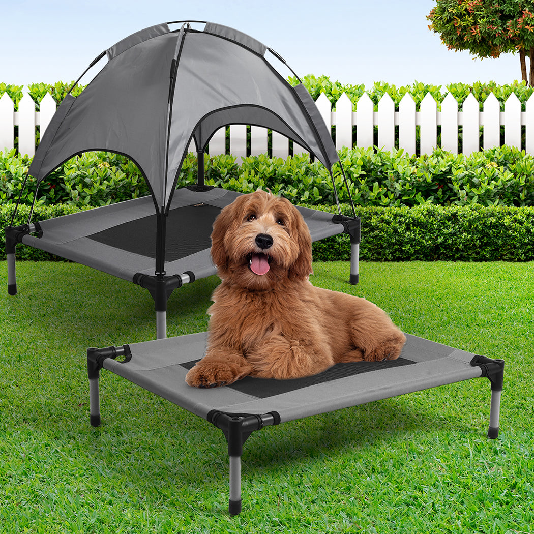 Pet Trampoline Bed Dog Cat Elevated Hammock With Canopy Raised Heavy Duty M - image7