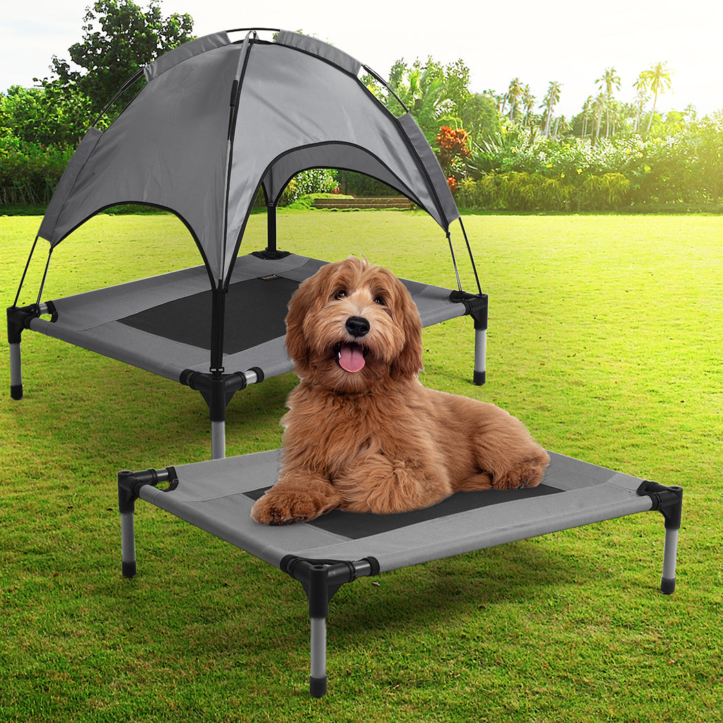 Pet Trampoline Bed Dog Cat Elevated Hammock With Canopy Raised Heavy Duty M - image8