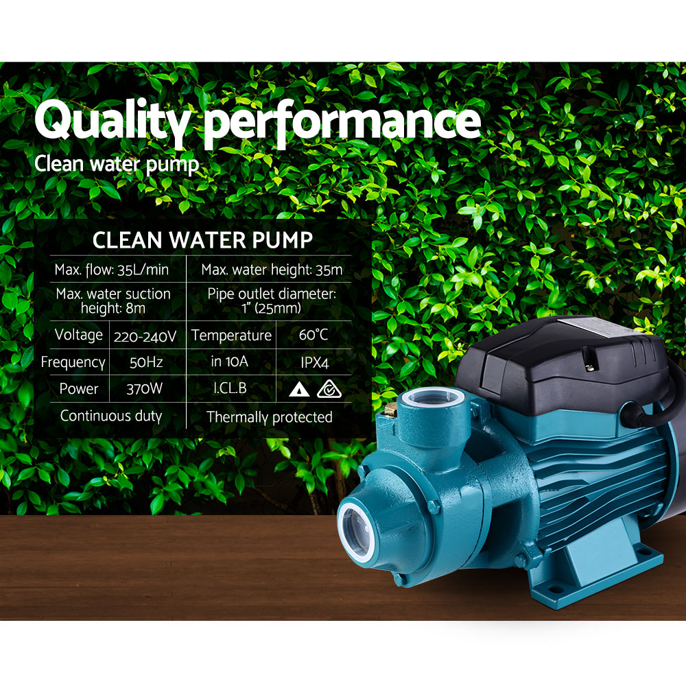 Peripheral Water Pump Clean Garden Farm Rain Tank Irrigation Electric QB60 - image6