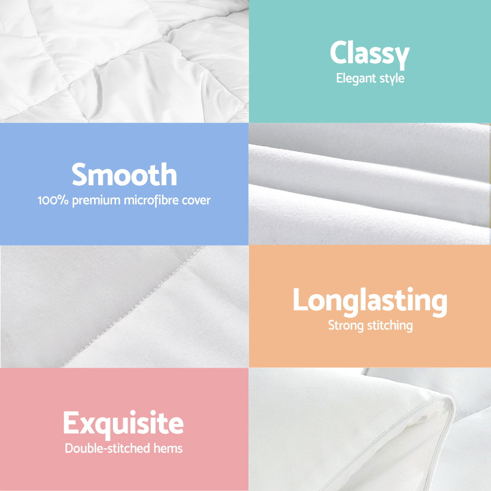 Bedding Super King Size 400GSM Microfibre Quilt - image5