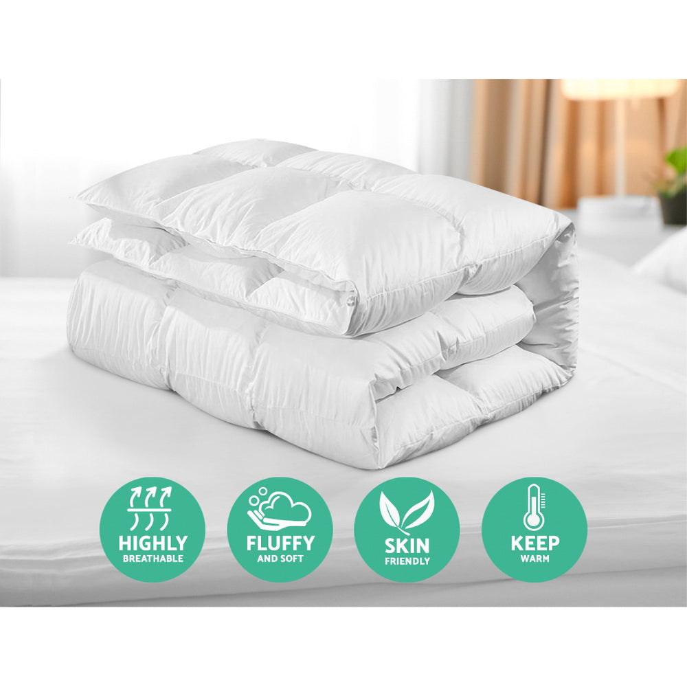 Bedding Goose Down Feather Quilt Cover Duvet 800GSM Winter Doona White King - image4