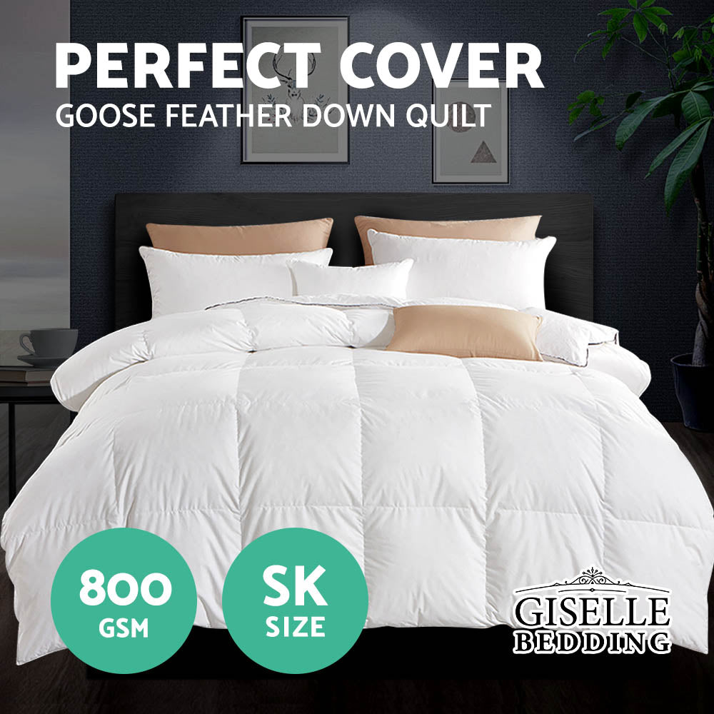 Bedding 800GSM Goose Down Feather Quilt Cover Duvet Winter Doona White Super King - image3